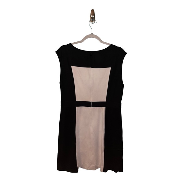 LOFT Black & White Color Block Sleeveless Mini Dress Size 14 - Picture 3 of 3
